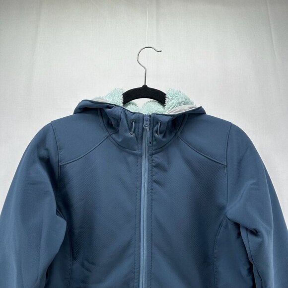 Mountain Hardwear Jacket Womens XS Softshell Sherpa Lined Hoodie Full Zip Blue - Picture 4 of 11